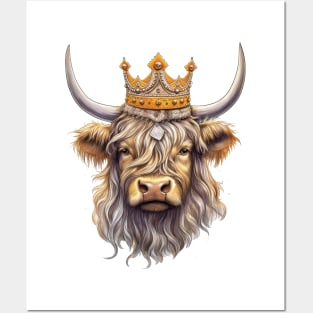 Highland Cow King Posters and Art